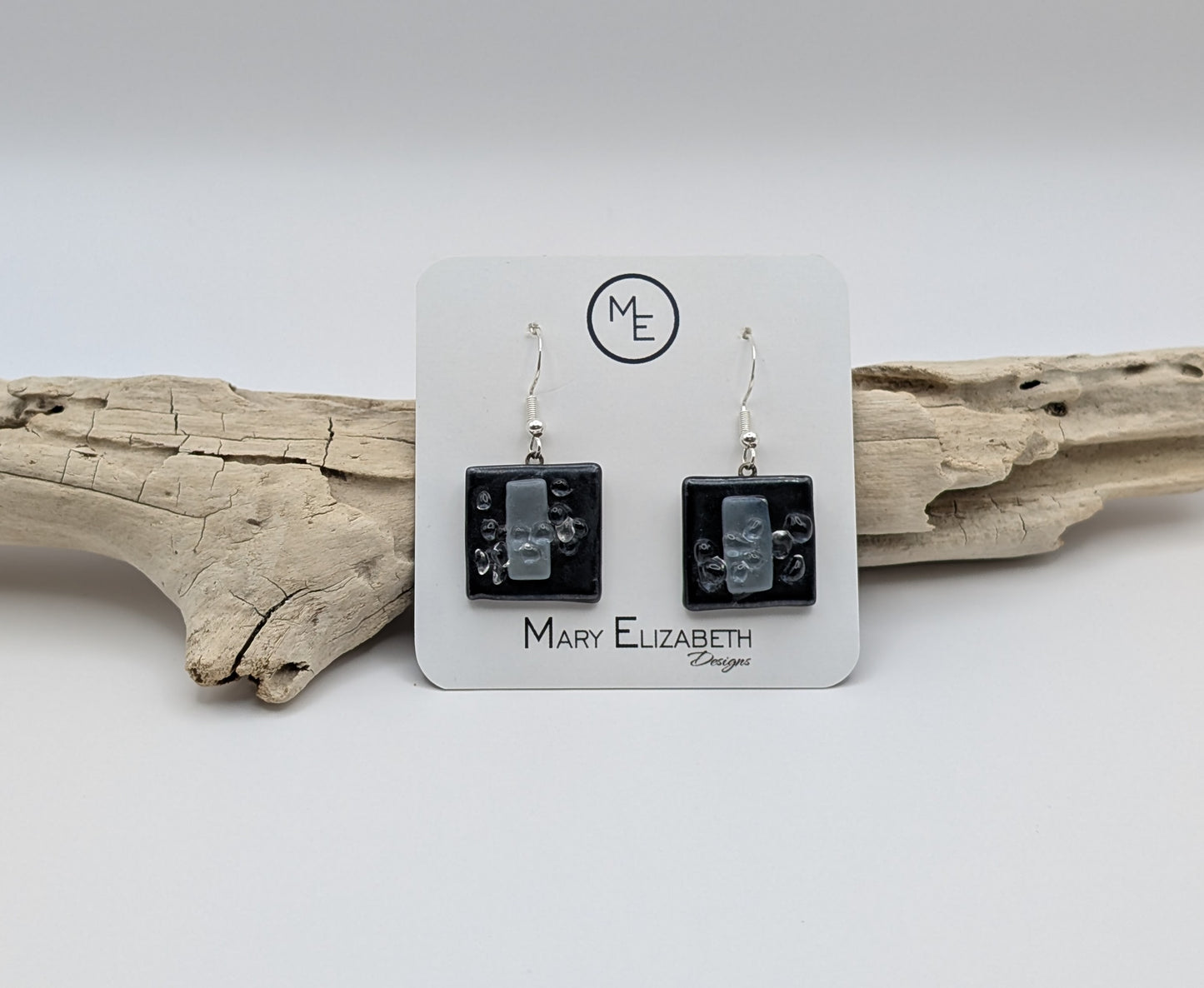 LIGHT BLUE AND SLATE DROP EARRINGS