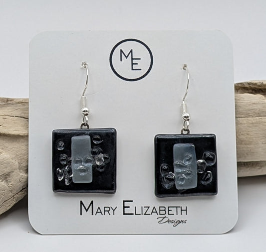 LIGHT BLUE AND SLATE DROP EARRINGS