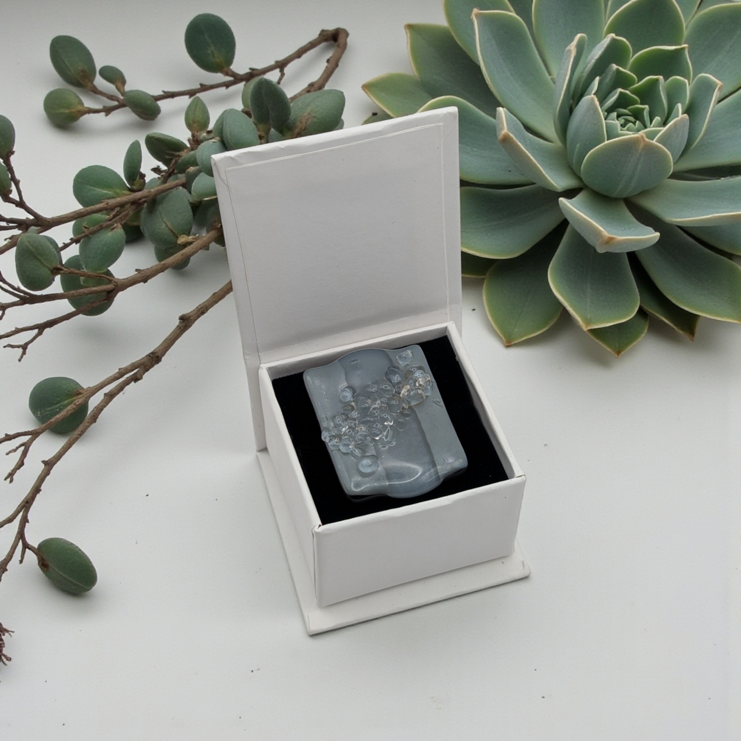 LIGHT BLUE AND SLATE CHUNKY RING